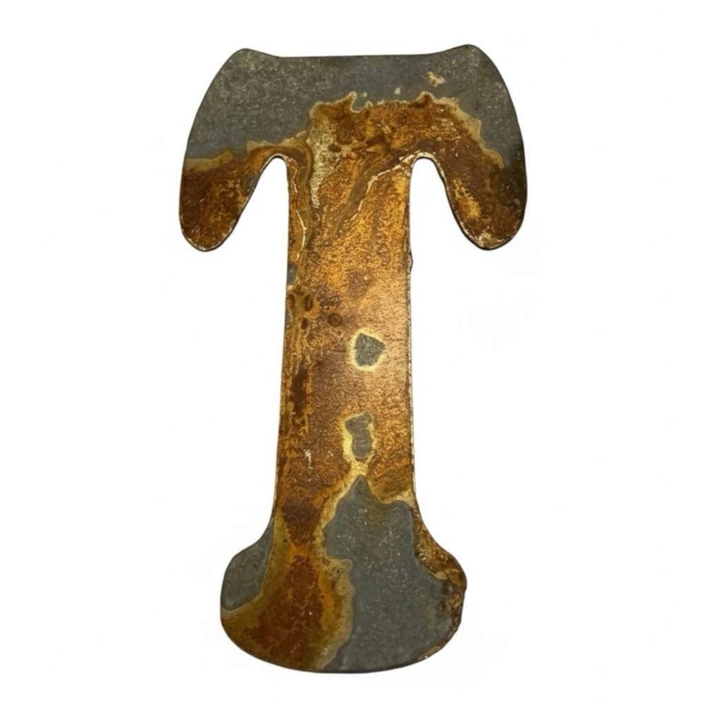 Rustic Metal Laser Cut Letter T Decor